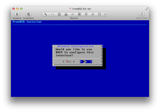 FreeBSD installer static IP address