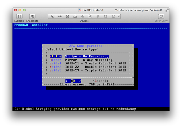 FreeBSD installer ZFS RAID