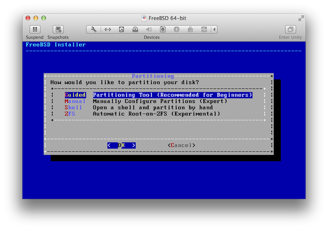 FreeBSD installer UFS