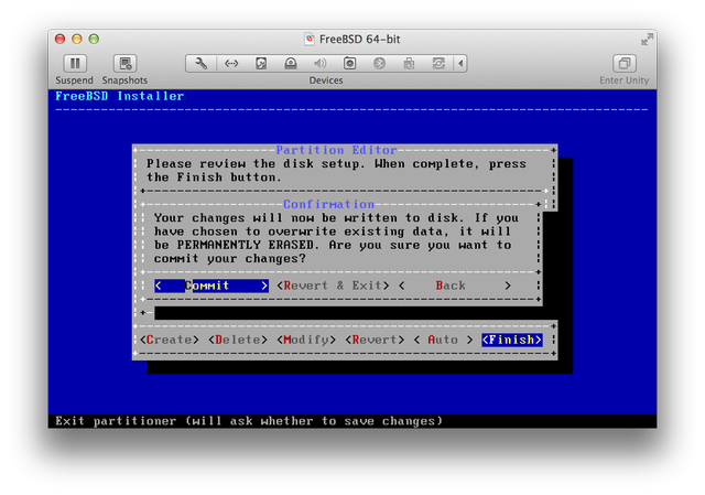 FreeBSD installer UFS Commit