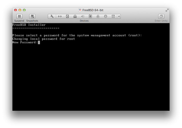 FreeBSD set root password