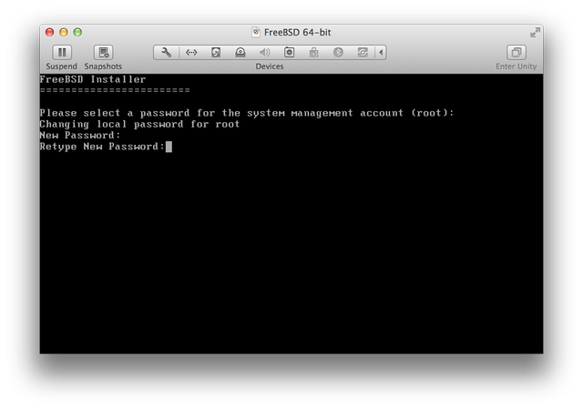 FreeBSD confirm root password