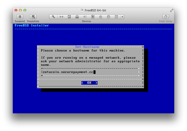 FreeBSD installer Hostname