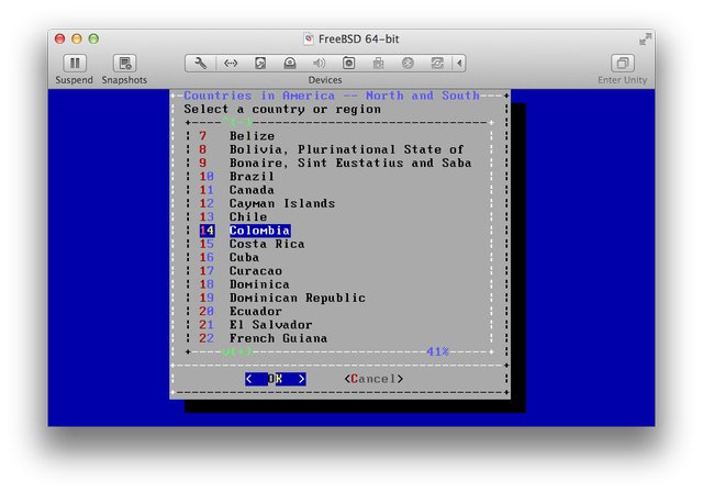 FreeBSD Install select timezone