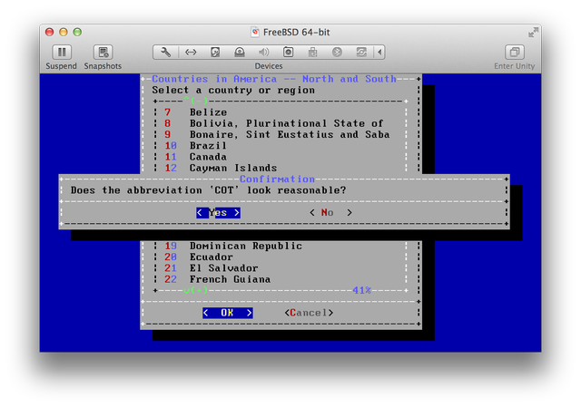 FreeBSD Install select timezone