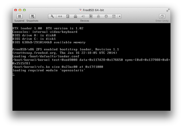 FreeBSD first boot