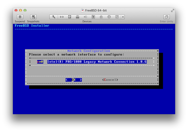 FreeBSD installer select network interface