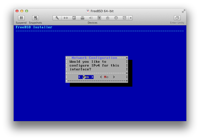 FreeBSD installer IPv4