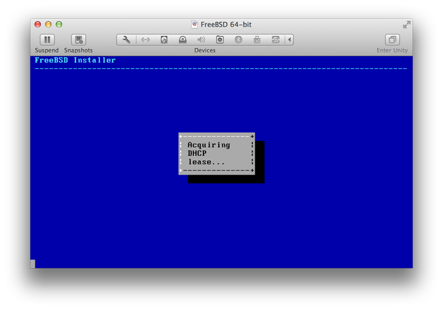 FreeBSD installer DHCP Wait