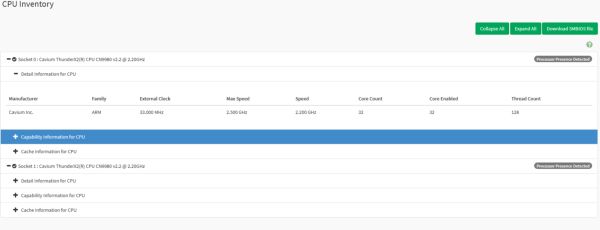 MegaRAC CPU Inventory
