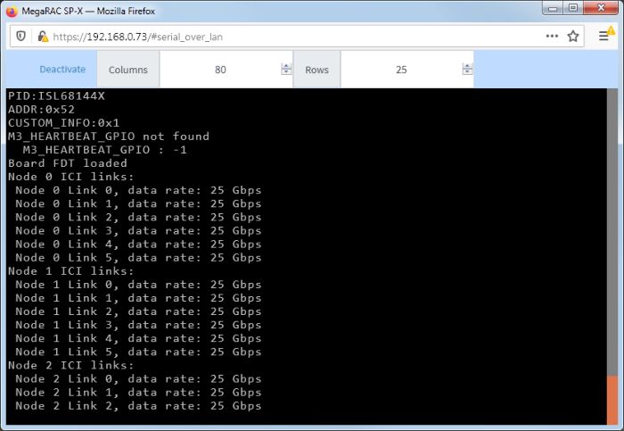 MegaRAC Serial Over LAN