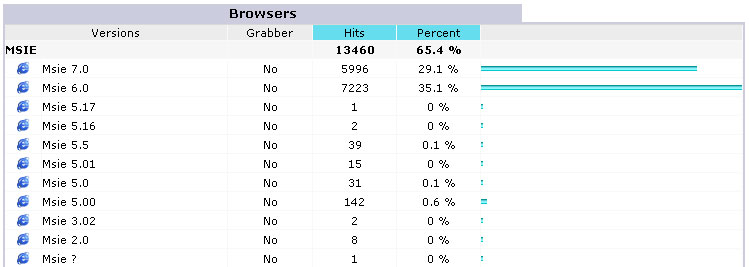 November 2007 Browser Marketshare Details